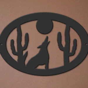 9" Howling Wolf Oval