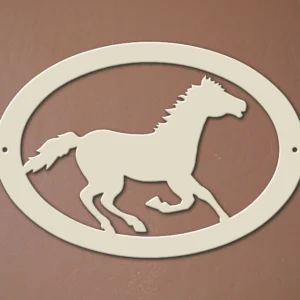 9" Running Horse Oval